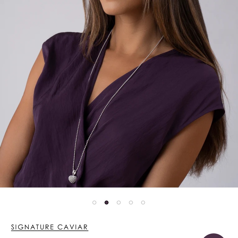 LAGOS Caviar Beaded Heart Pendant Necklace